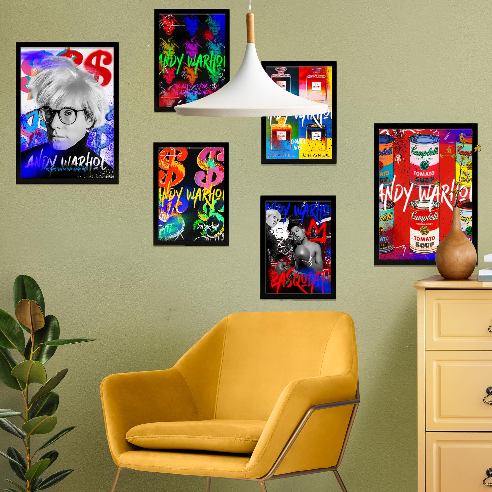 Nacnic Set of 6 Iconic Andy Warhol Grafitti Pop Posters with design illustration to decorate the walls of home. Rooms, office - Image 4