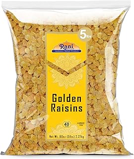 Rani Golden Raisins 80oz (5lbs) 2.27kg Bulk ~ All Natural | Gluten Friendly | NON-GMO | Kosher | Vegan | Product of USA