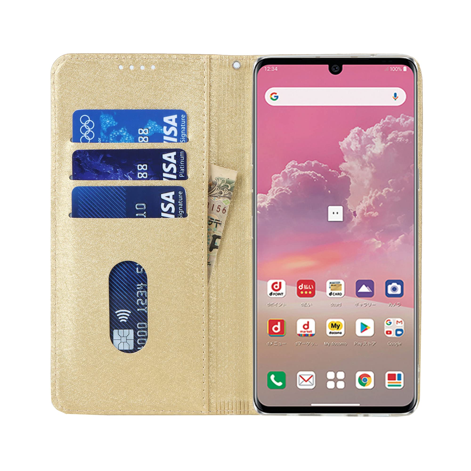 値引き不可　LG VELVET（L-52A）ケース付 Amazon.co.jp: LG VELVET L-52A ケース 手帳型 LGエレクトロニクス