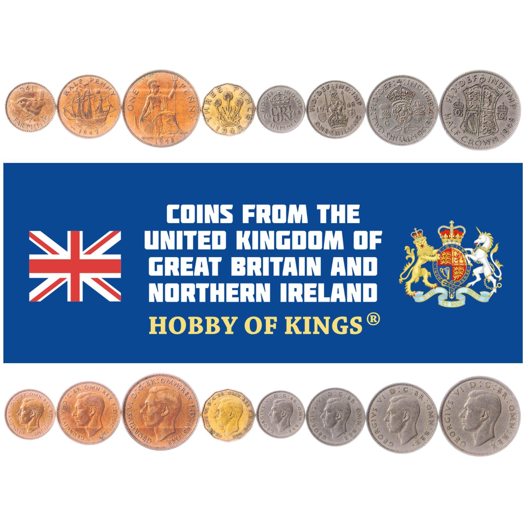 Amazon.com: 8 Coins from United Kingdom | British Coin Set