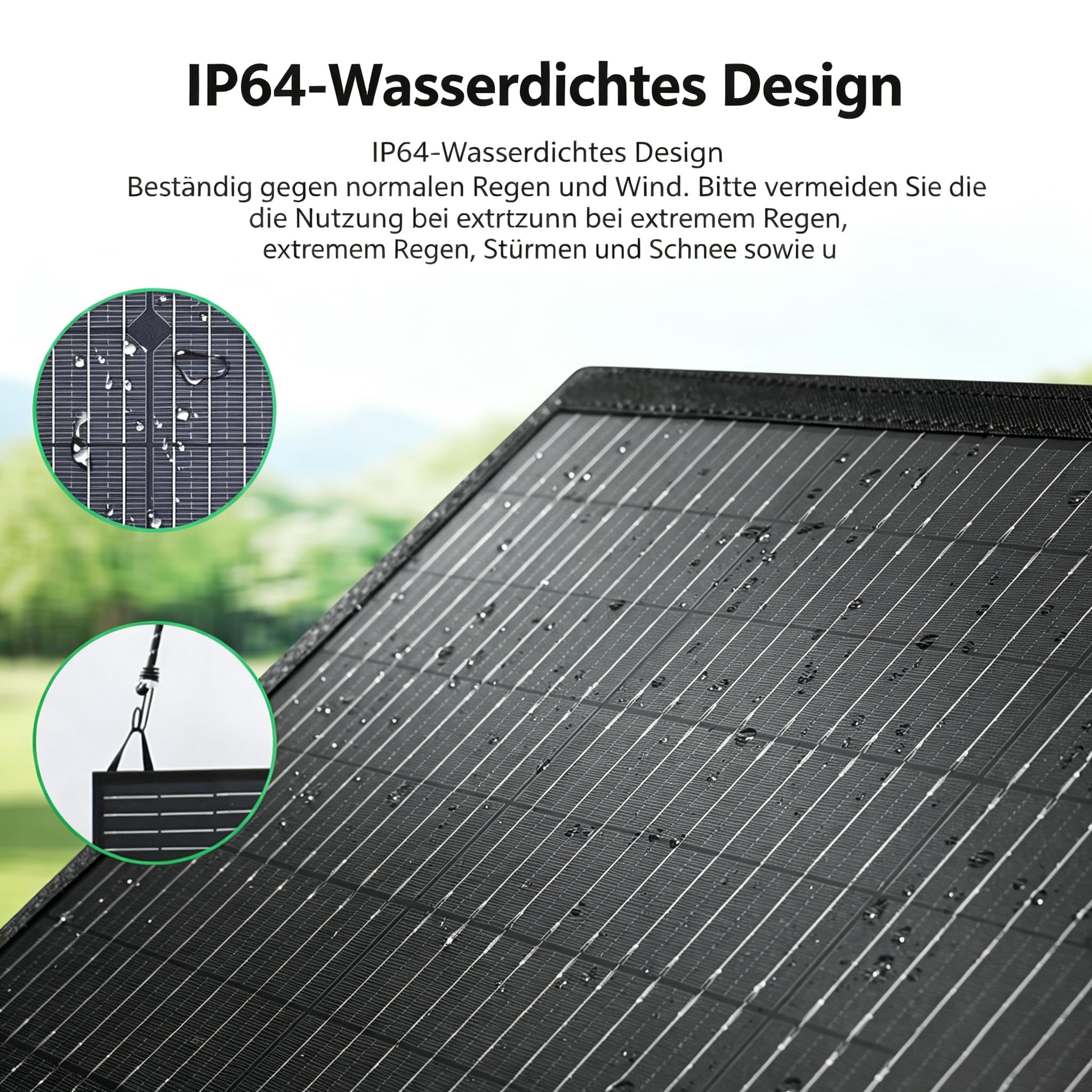 Faltbares Solarpanel 500W Solar-Ladegerät IP67 Wasserdicht und Staubdicht Hohe Ausgangskonversionseffizienz 22.5% Tragbares Ladegerät Solarstrom Solarpanel Camping Outdoor Notstromversorgung