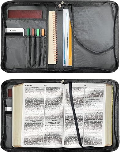Miniatura 3 de FOR U DESIGNS Funda para Biblia de girasol para mujer con bolsillo con cremallera y bolsillos organizadores internos, se adapta a la Biblia de