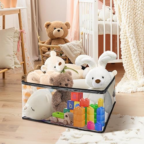 Miniatura 7 de Paquete de 6 bolsas de almacenamiento transparentes para mantas, organizadores de vinilo para ropa de edredón, organizadores de armario y