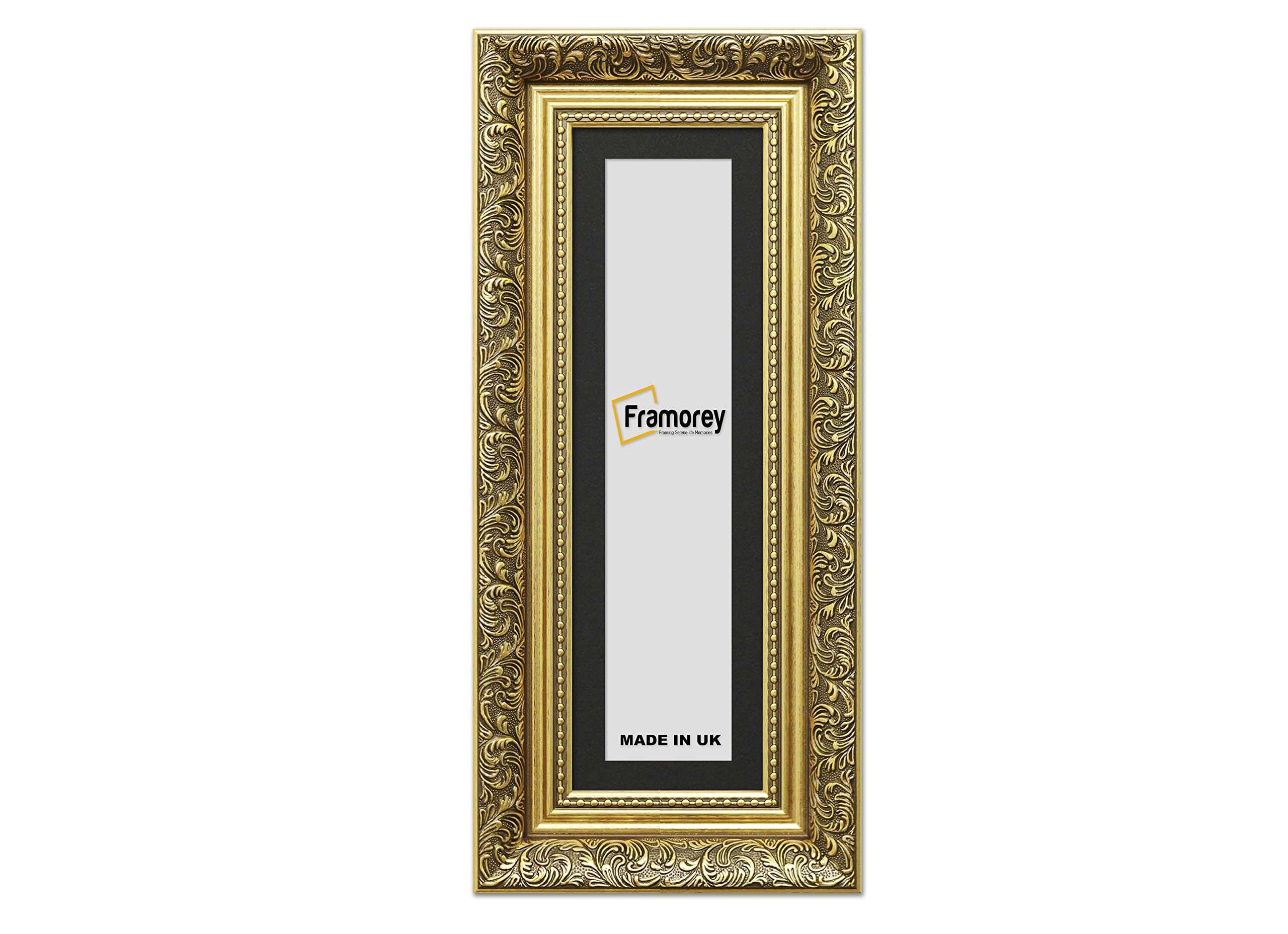 FRAMOREY Panoramic Style Picture Frame, 16x13" Size Gold Photo Frame With 12x9" Size Black Mount, Dahlia Traditional Effect Wall Hanging Frame, Home Décor Frame,
