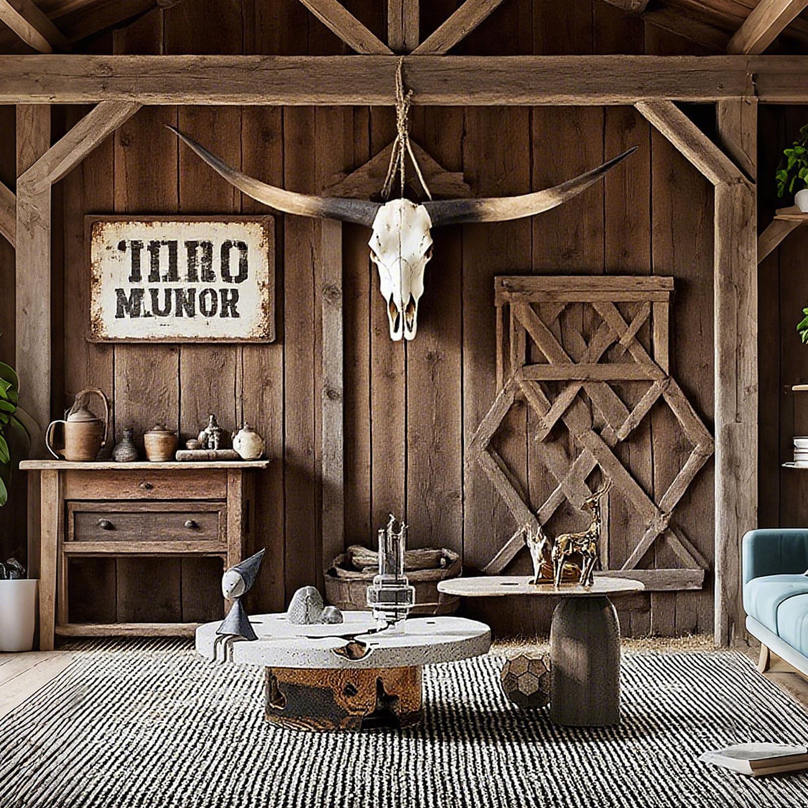 Sculptures Murales Longhorn de 178cm, Décoration Murale Faux Crâne de Longhorn, Décoration Murale Crâne de Taureau, Longhorn & Steer Skull Hornspour Le Style Rustique Farmhouse,Marron