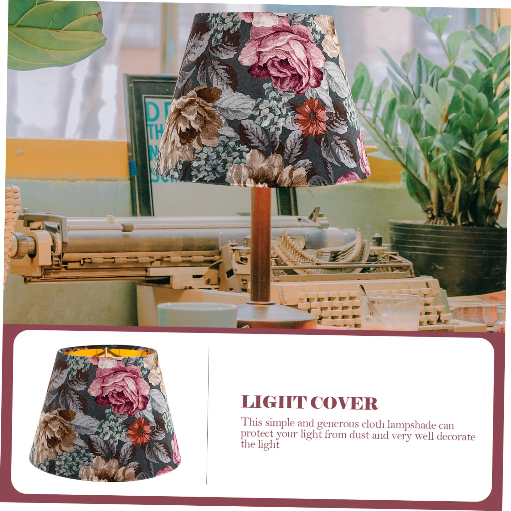 Dekorativer E27 Stoff Blumenmuster Lampenschirm mit für Zuhause