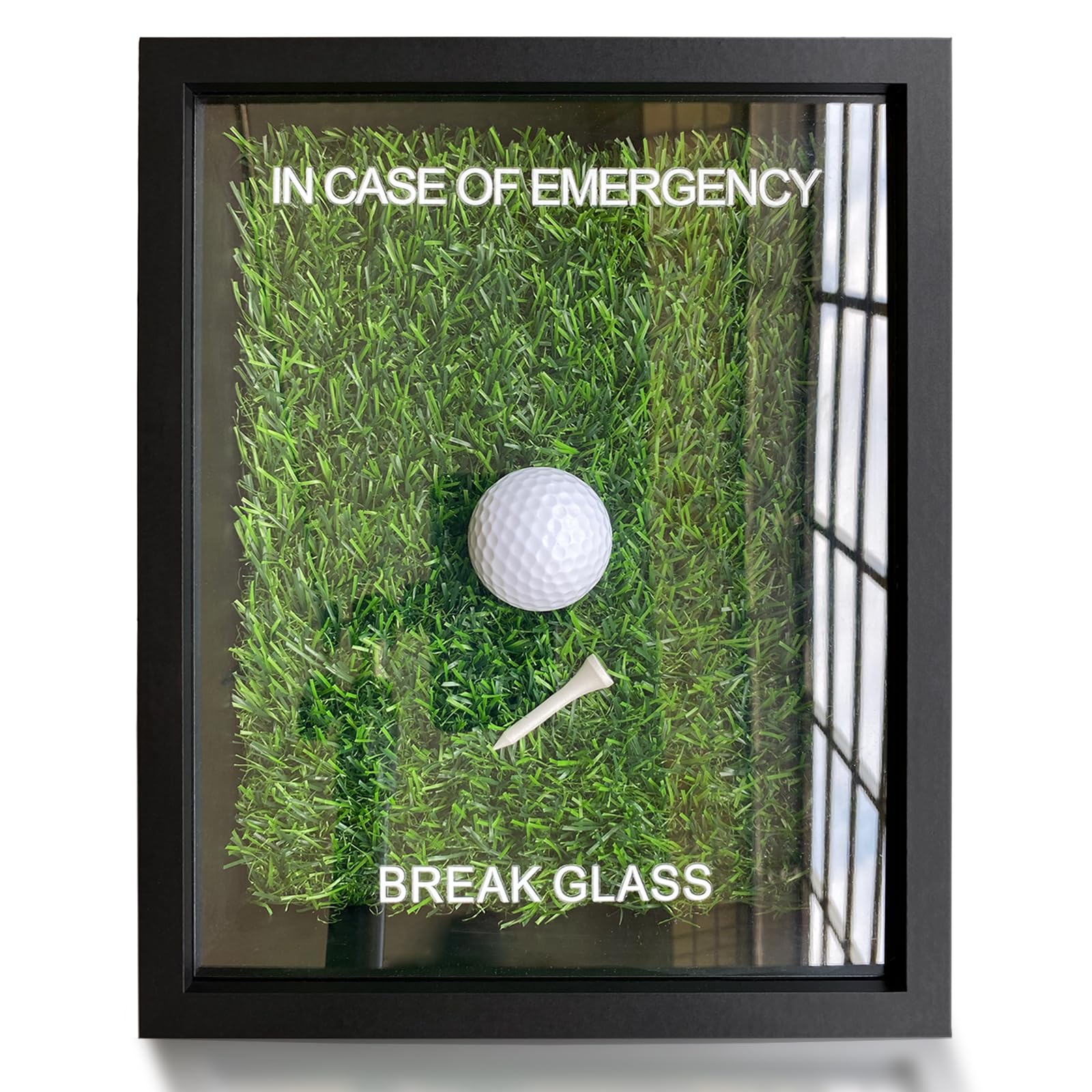 COTABATYGolf decor Gag Wall Art Cool gifts for golfers,Real ball and tee,Funny in Case of Emergency Break glass gift,Golf gifts for men unique,Birthday gifts for dad or mom