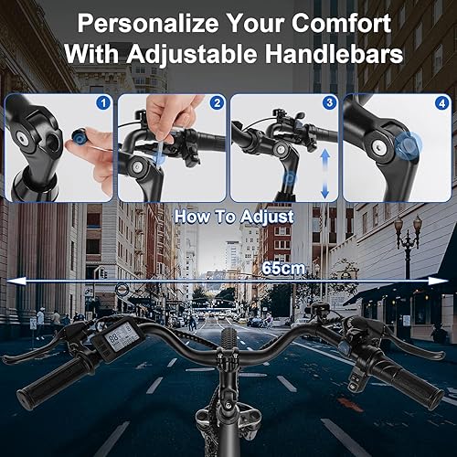 Vista 17 de ANCHEER Bicicleta eléctrica para adultos, bicicleta eléctrica de 48 V 500 Wh, hasta 60 millas, batería extraíble, carga rápida, bicicletas Blanco