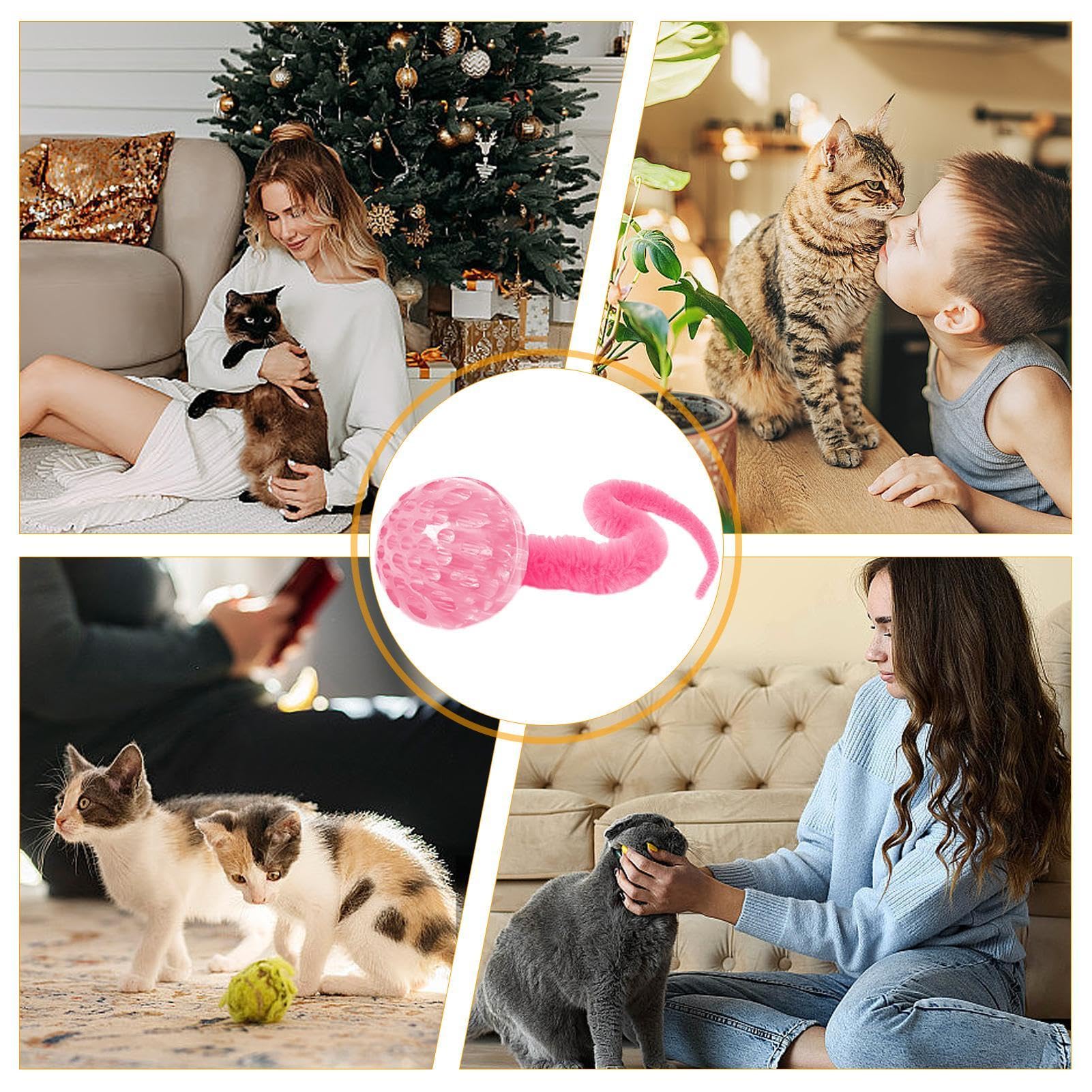 MEDYLL 15 Pezzi Giochi Per Gatti Con Piume - 2 Canne Interattive Retrattili E Ventose Forti - Foto 6