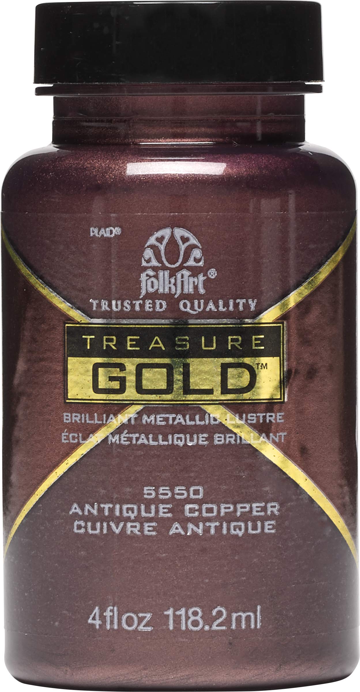 FolkArt Treasure Gold Brilliant Metallic Paint, 4 oz, Antique Copper
