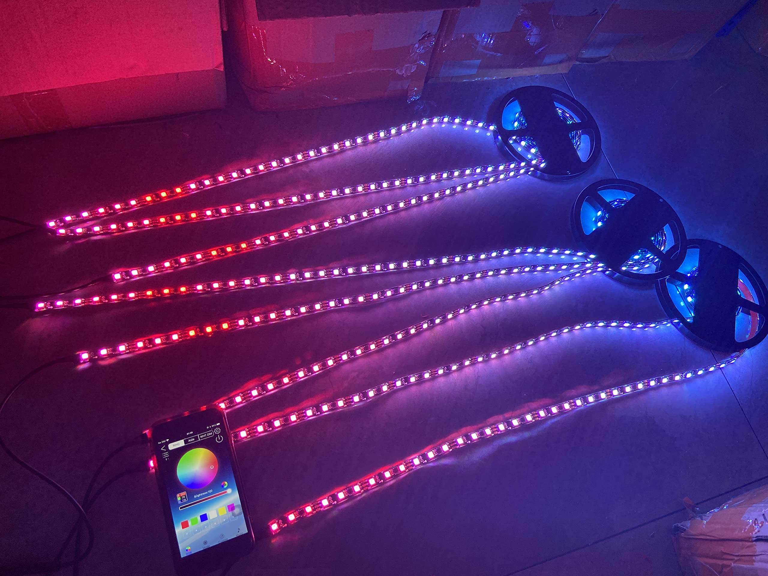 Ydzwavui IP65 Tinted Smoked LEDs Black Out PCB Strip 14PCS 6.5FT 78