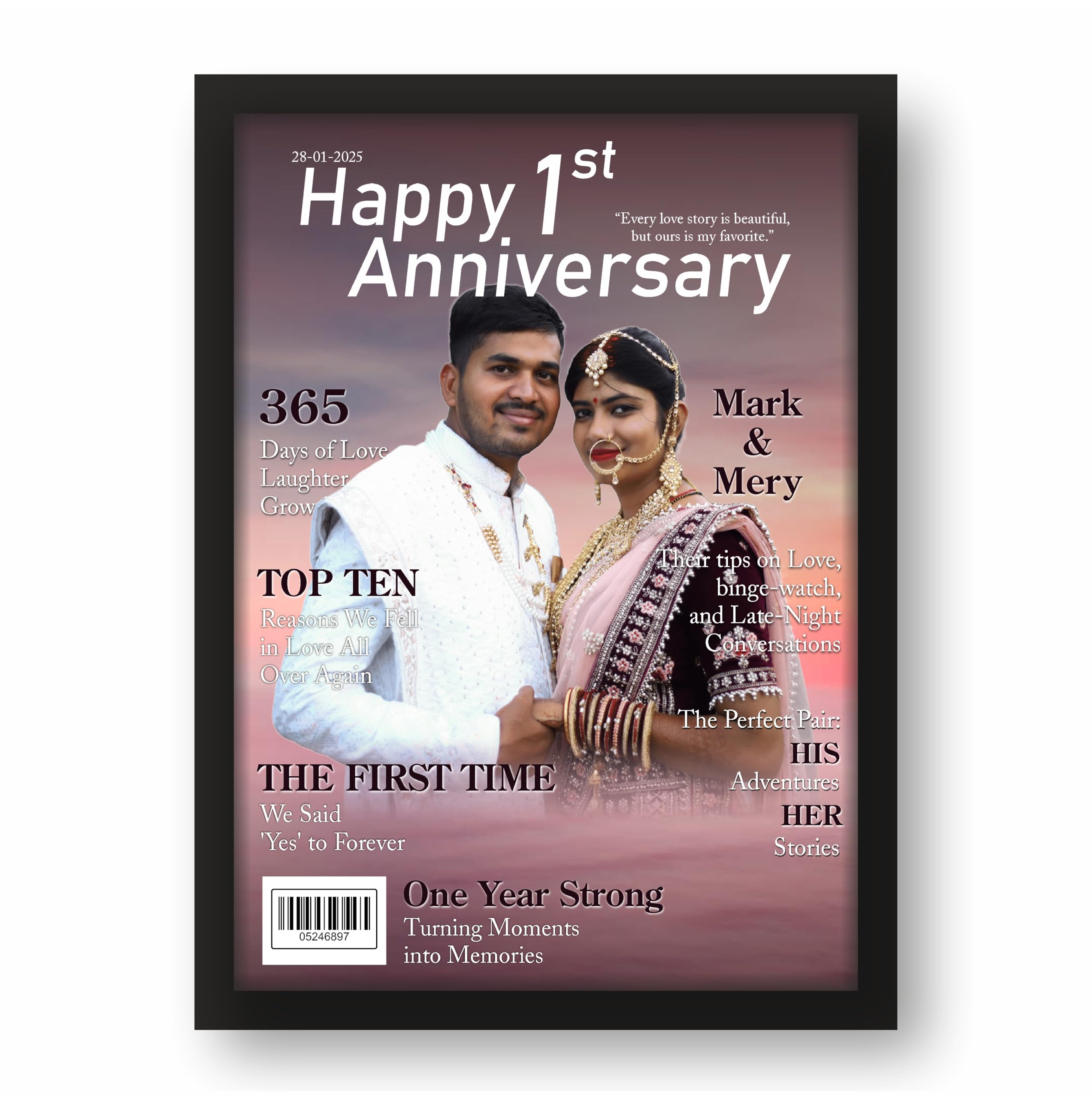 Personalized Anniversary Magazine Frame – view 4