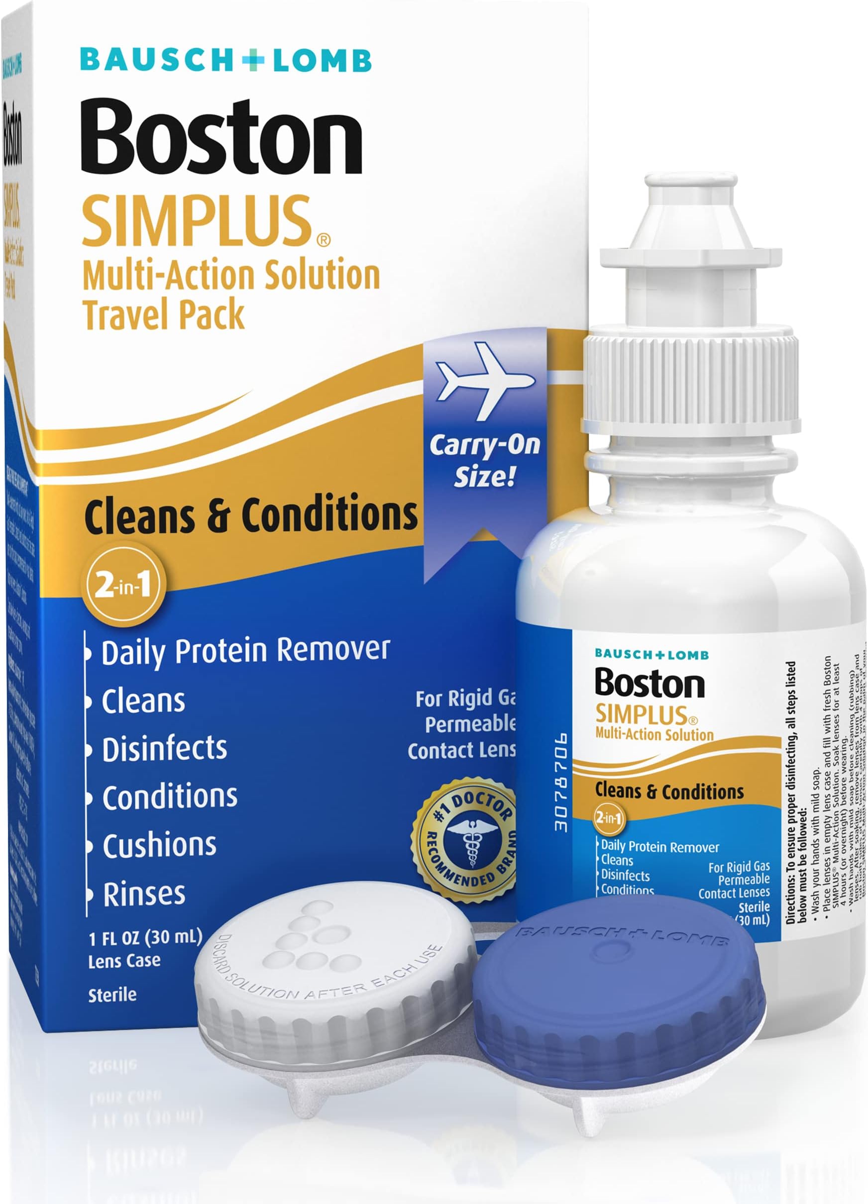 Contact Lens Solution by Boston, One Step Liquid Enzymatic Cleaner, Protein Remover