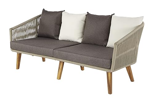 Deco 79 Fabric Outdoor Sofa Woven Rope Indoor with Polyester