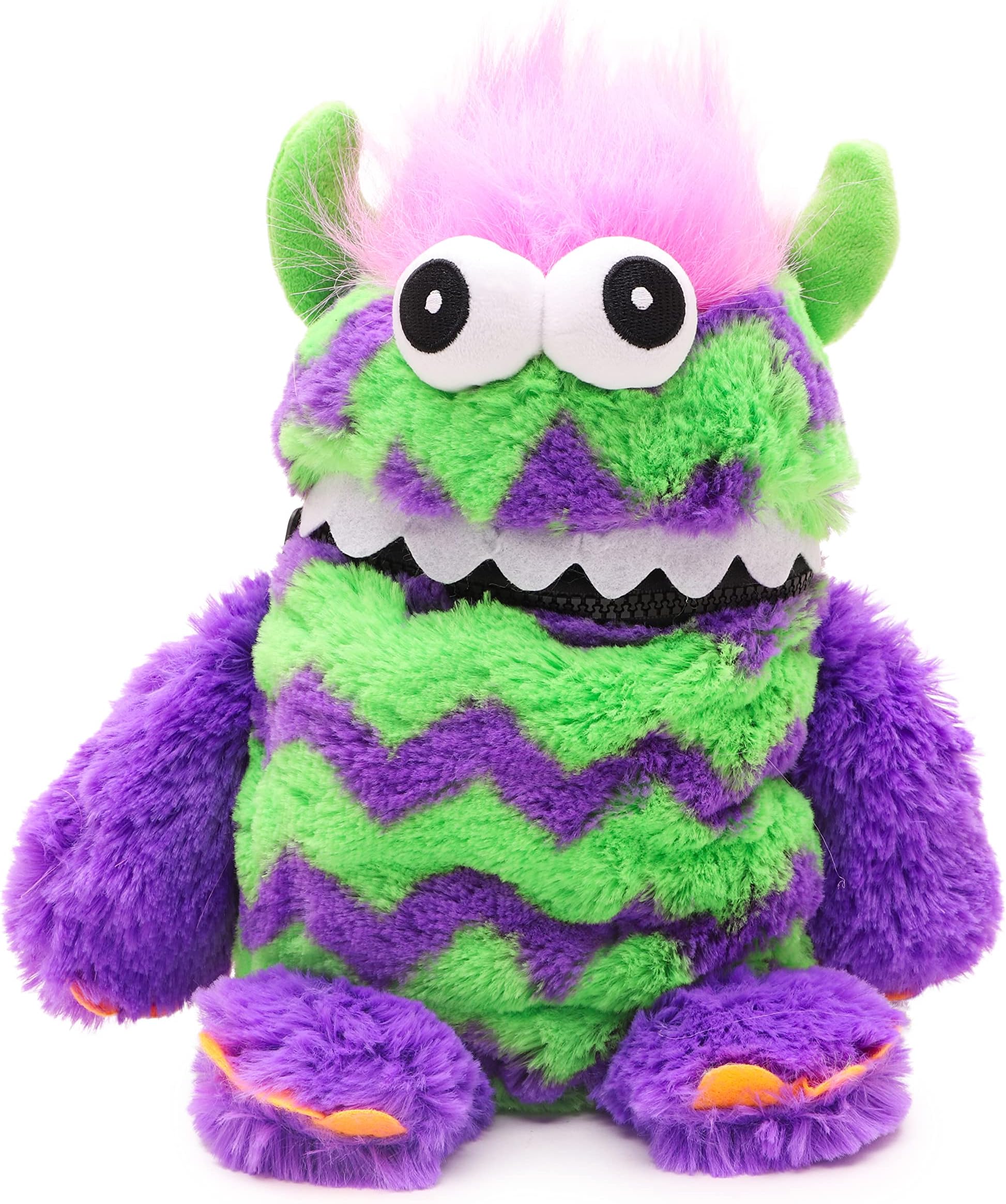 Toyland® 9" (23cm) Purple & Green Colour Worry Monster Plush Soft Toy - Loves Eating Your Worries