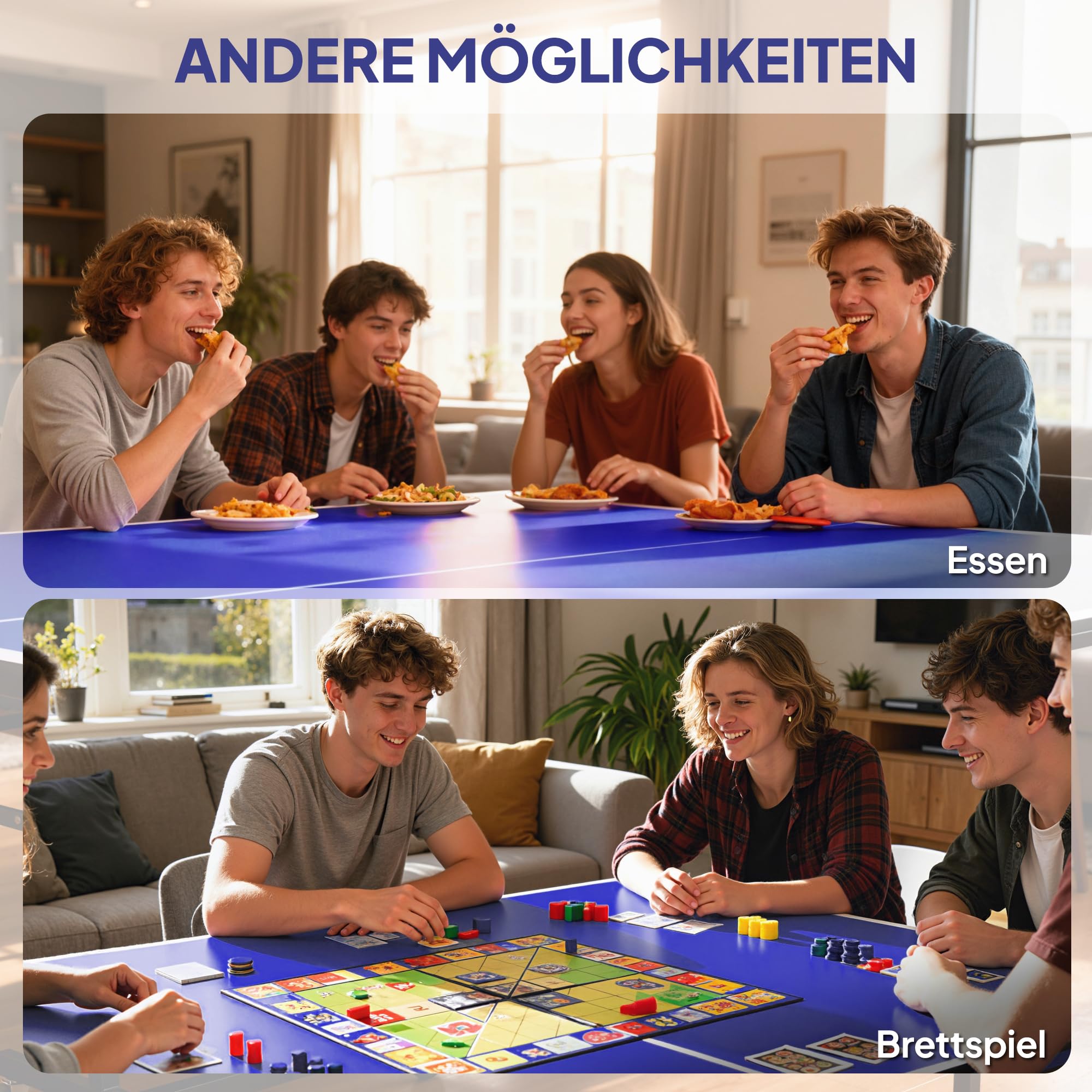 SPORTNOW Tischtennistisch mit Rollen, Klappbar Tischtennisspiel-Set, Tischtennisplatte mit 2 Tischtennisschlägern, 3 Bällen, StahlIndoor, 274 x 152,5 x 75,5 cm, Blau