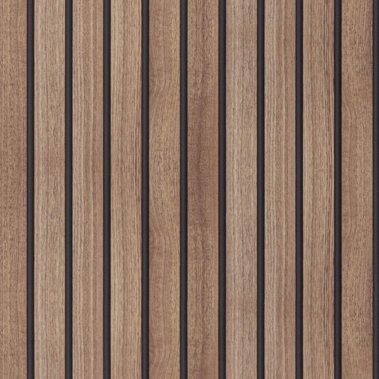 Abyssaly Wood Slat Wallpaper Peel and Stick, Brown Striped Wood Grain Contact Paper, Removable Self Adhesive Faux Wood Panel Wall Covering for Cabinets and Drawers 17.71 in X 118 in