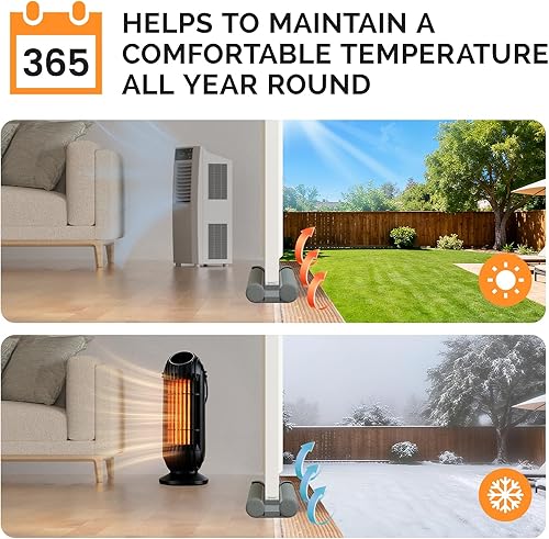 Miniatura 8 de fowong Tope de puerta ajustable de 36 pulgadas para parte inferior de puertas, 30 a 36 pulgadas, insonorización, bloqueador de ruido, espacio de