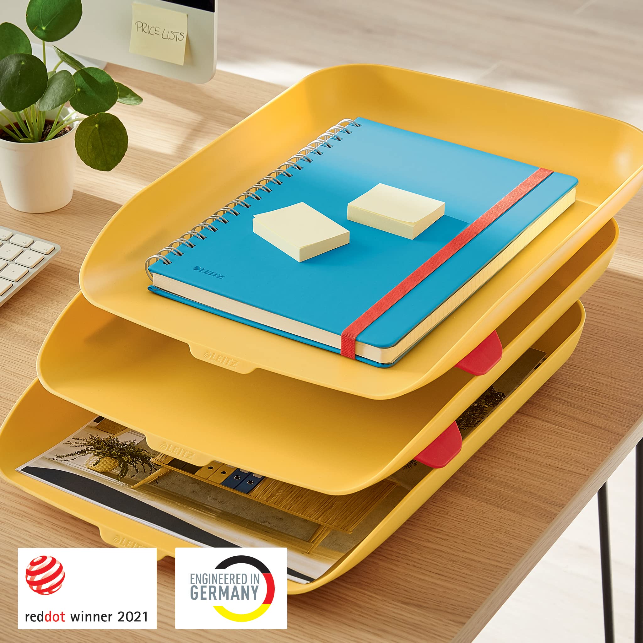 Leitz Bandeja para cartas 3 unidades amarillo cálido