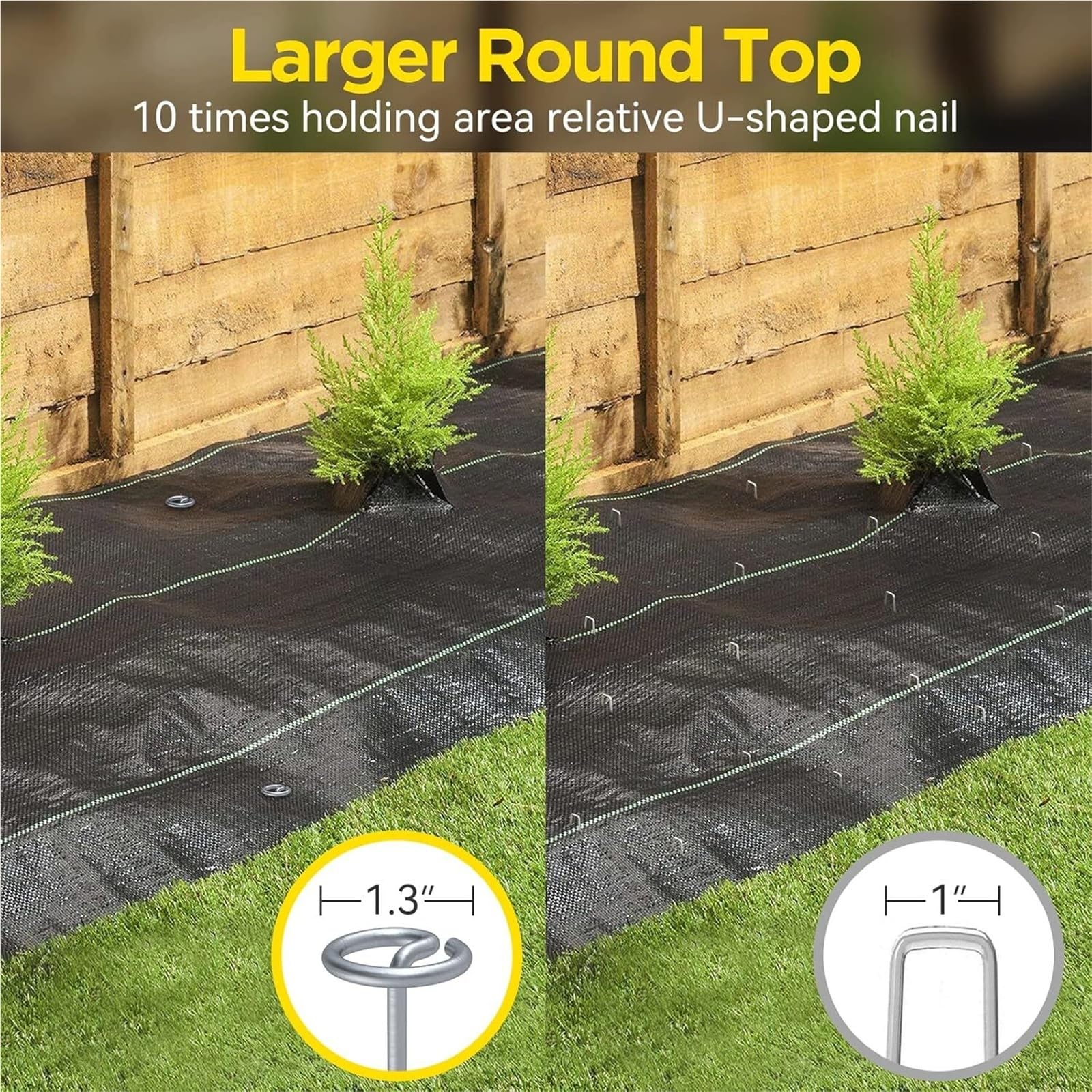 Picchetti per Telo Pacciamatura 1-100 pz G-Tipo Graffette da Giardino Recinzione Metallica Tubi Pali for Esterni in Possesso di Prati Barriera Terra Chiodi Paesaggio Spikes(100pcs)