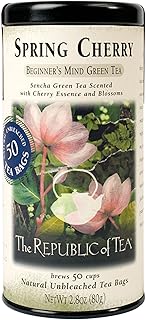 The Republic Of Tea Spring Cherry Green Tea, 50 Tea Bag Tin