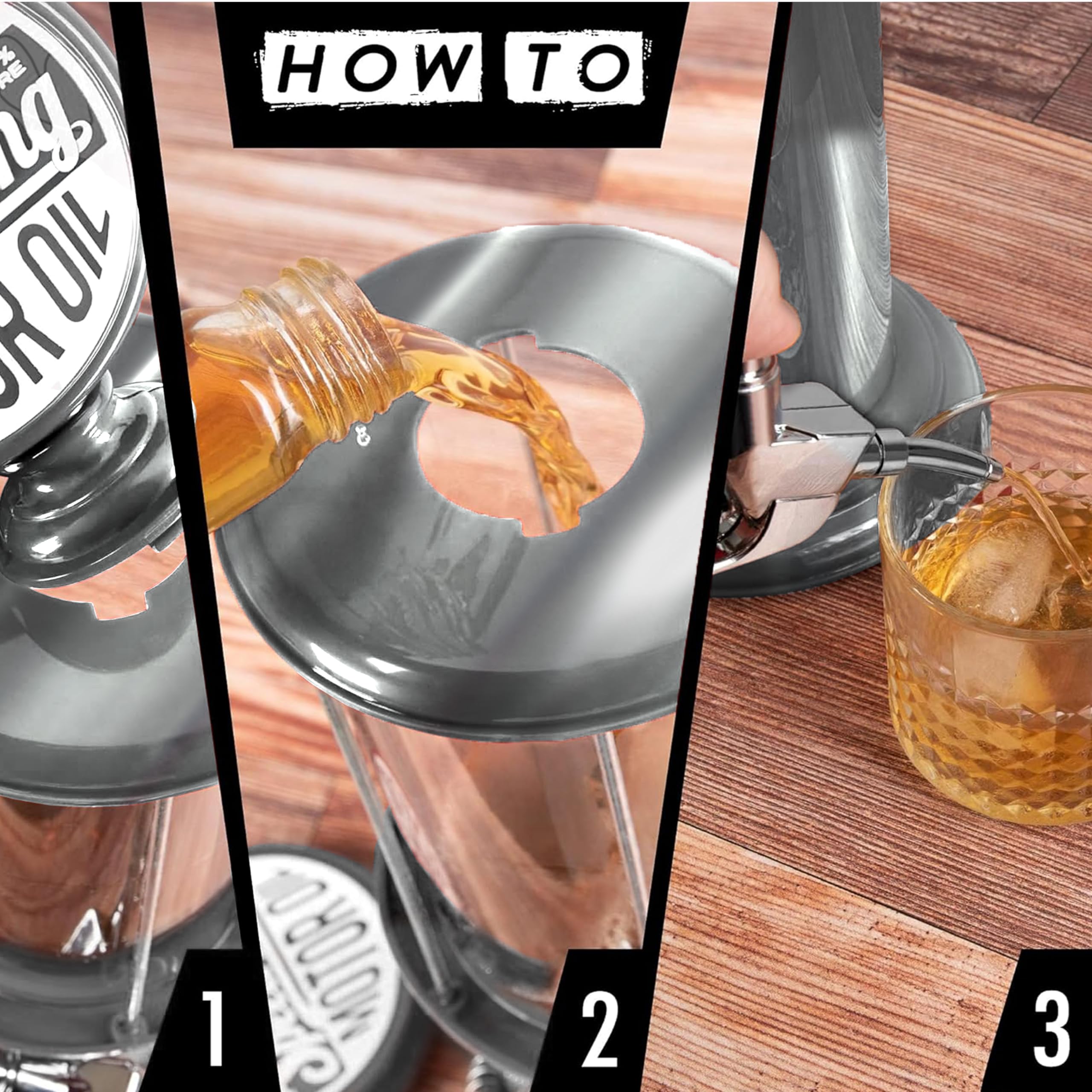 Dispensador de licor para bar en el hogar | Decantador de licor de plástico cromado estilo vintage de 30 onzas líquidas para decoración de cuevas de hombre, dispensador de bebidas para whisky 6