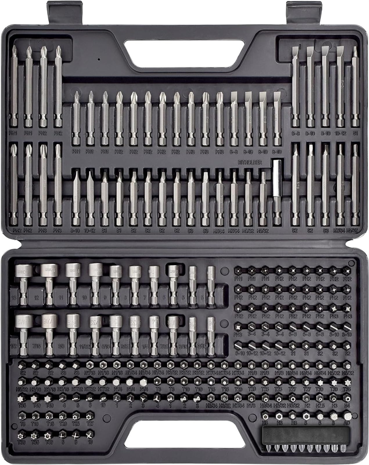 THE WHITE SHOP 208-PCS Ultimate Screwdriver Bit Set, High Grade Carbon Steel, Includes Hard-to-Find Security Bits
