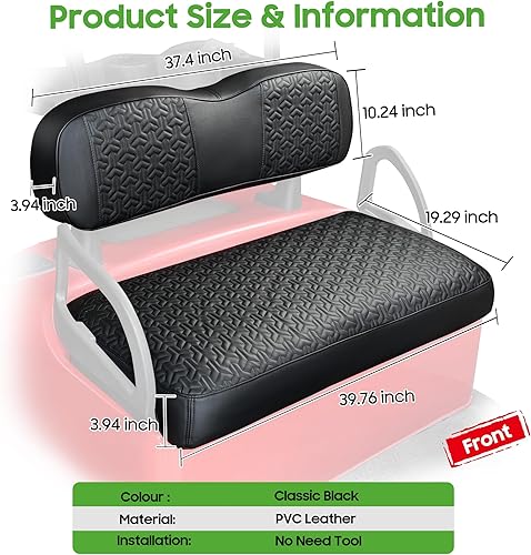 Miniatura 8 de 10L0L Funda original para asiento de carrito de golf (patrón de masaje) para EZGO RXV, funda de asiento de piel impermeable y resistente al sol,