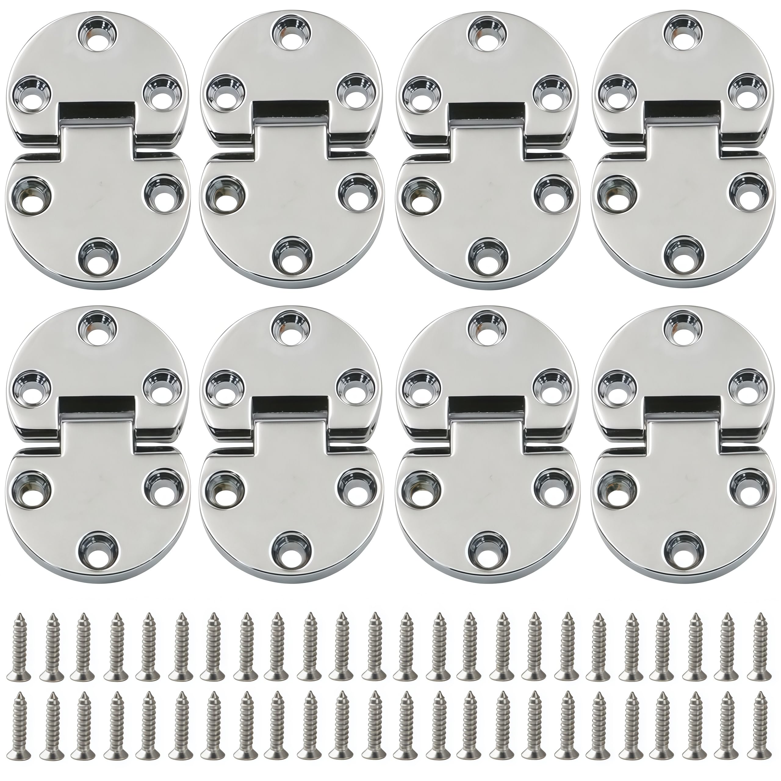 Hinges 8 Piece Set of Alloy 180 Degree Invisible Mini Semi Circular Folding Hinges for Furniture Accessories DIY Crafts Silver