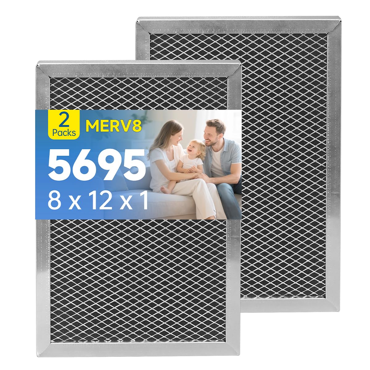 5695 Luftentfeuchter Filter MERV 8 Waschbar 8x11.7x1 Kompatibel mit Ganzhaus-Luftentfeuchtern Modellen 1820 1820Z E070 E070KZ E070KZM E070N E070T E070Z Ersatzfilter 2 Packungen