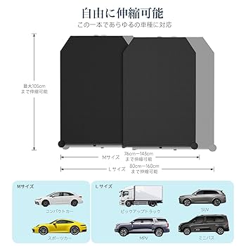 Amazon.co.jp: サンシェード 車用 フロントガラス ロール式 常時