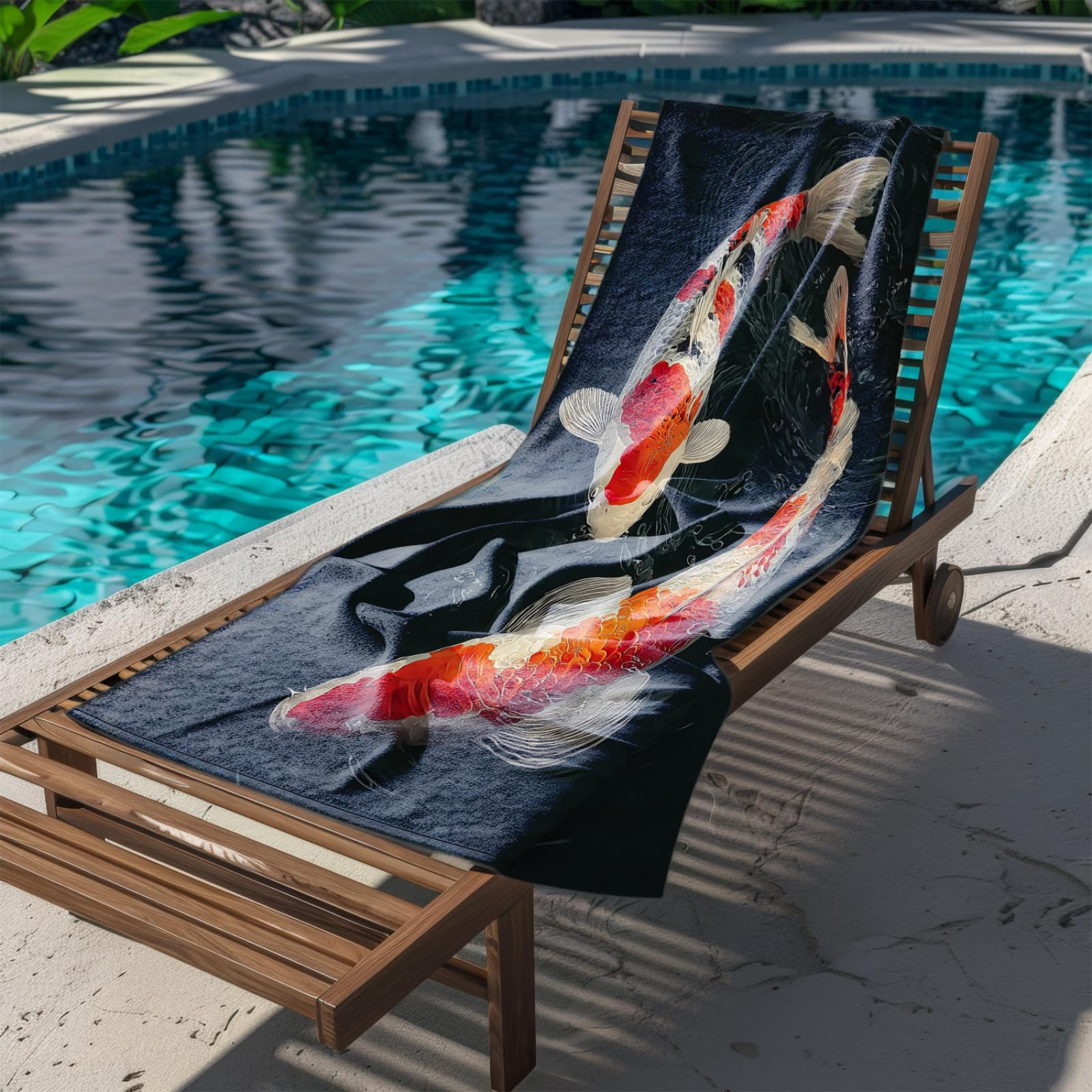 Générique Serviette Microfibre Plage Poisson Rouge Blanc