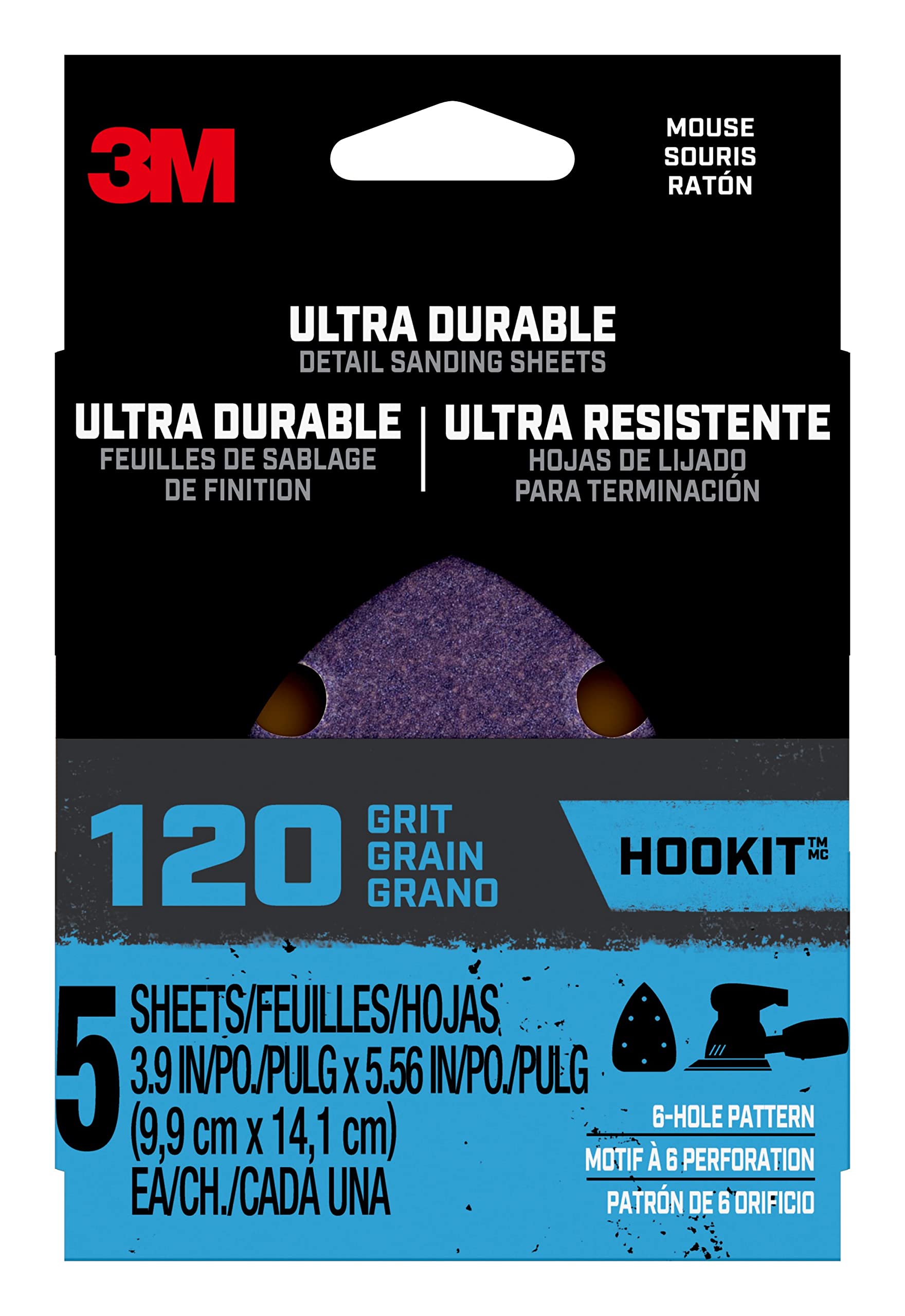 Feuilles abrasives grain 120 violettes 3M pour ponçage de finition bois et metal