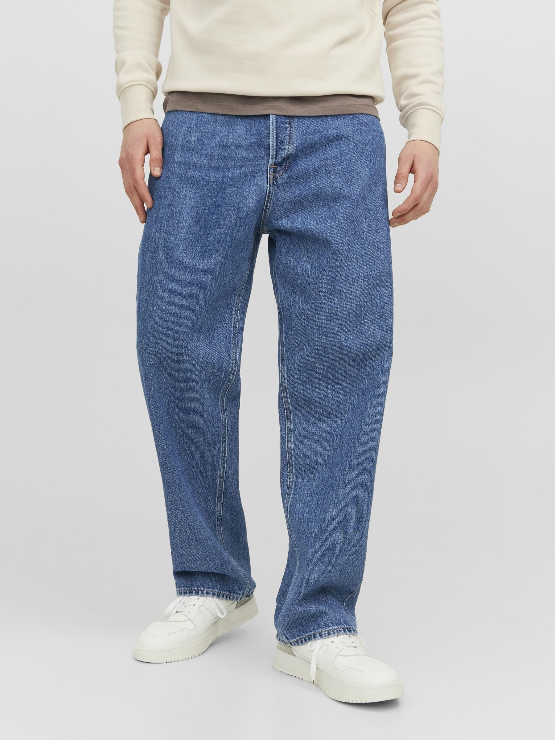 JACK & JONES JJIALEX Jjoriginal SBD 304 Noos Uomo Jeans Blu 100% Cotone Relaxed