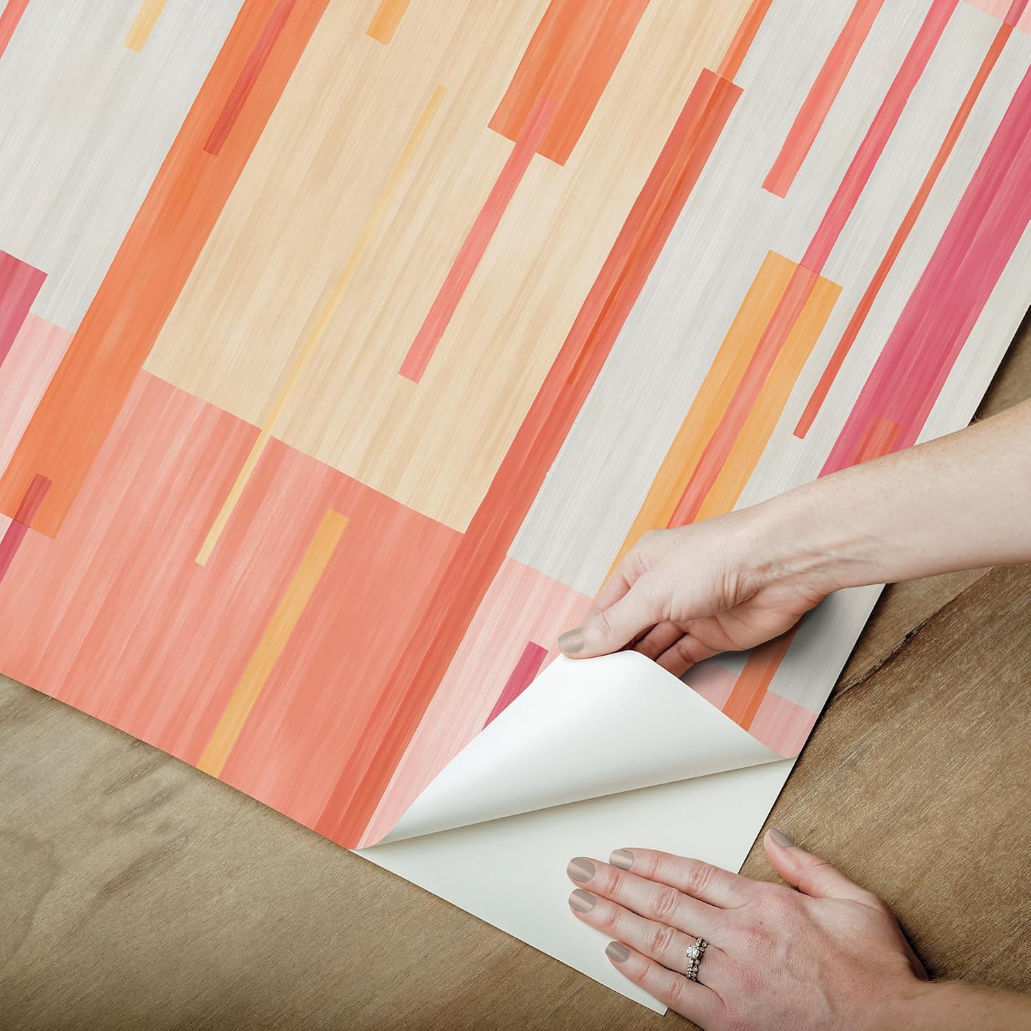 Abstract Grid Pink Peel and Stick Wallpaper by RoomMates, RMWS1245