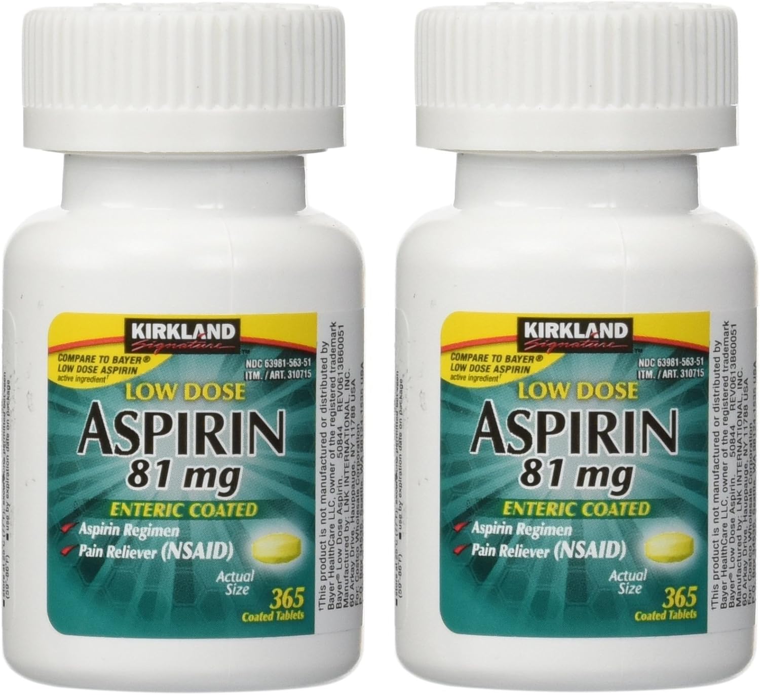 KIRKLAND SIGNATURE Kirkland Low Dose Aspirin 81 Milligram 365 Enteric Coated Tablets Amazon.ae