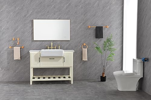 HomSof Espejo LED de 42 x 24 pulgadas con luces, espejo de tocador de baño con luces montado en la pared, memoria antivaho grande regulable, espejo