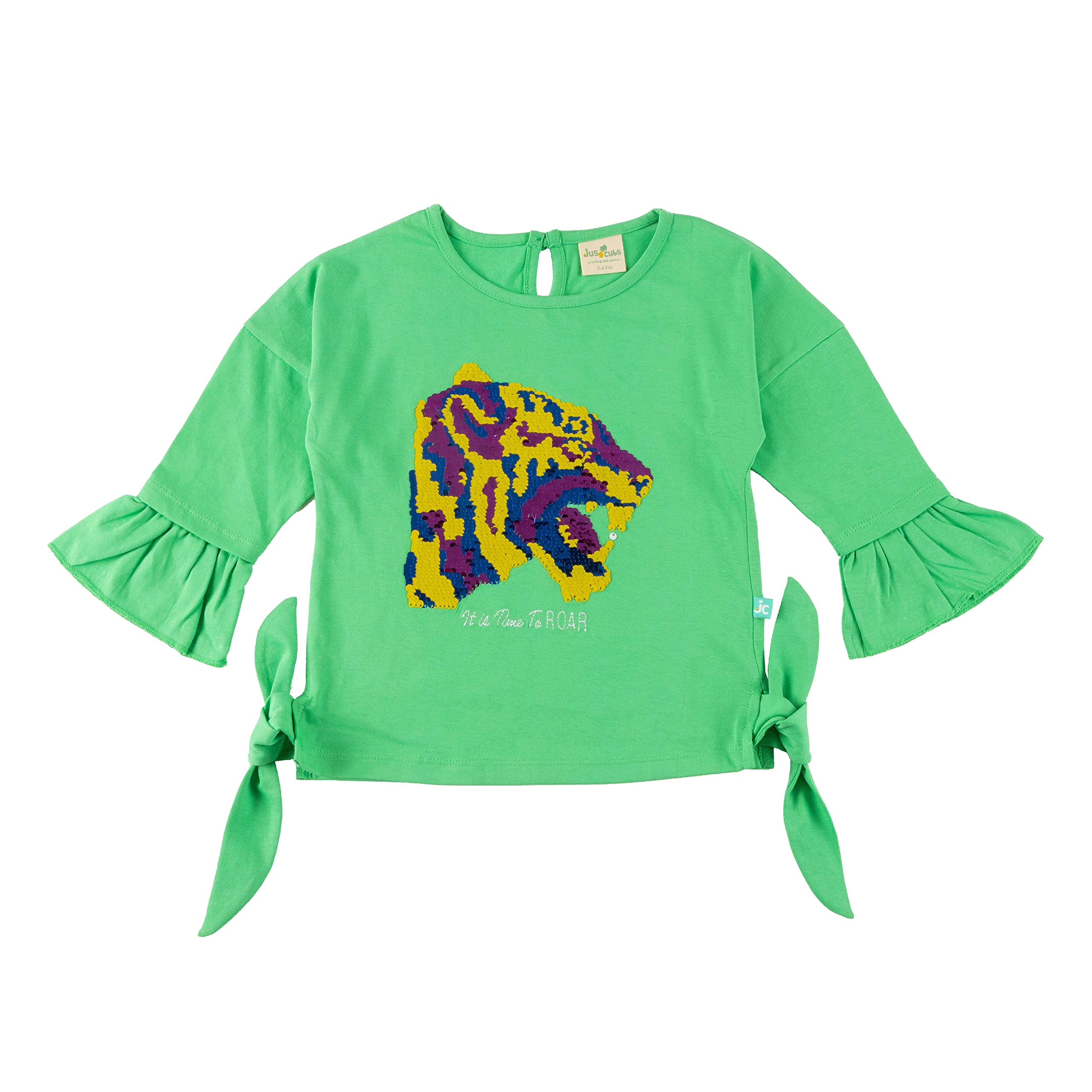 Jus CubsGirls Regular Fit Cotton Crew Neck Top