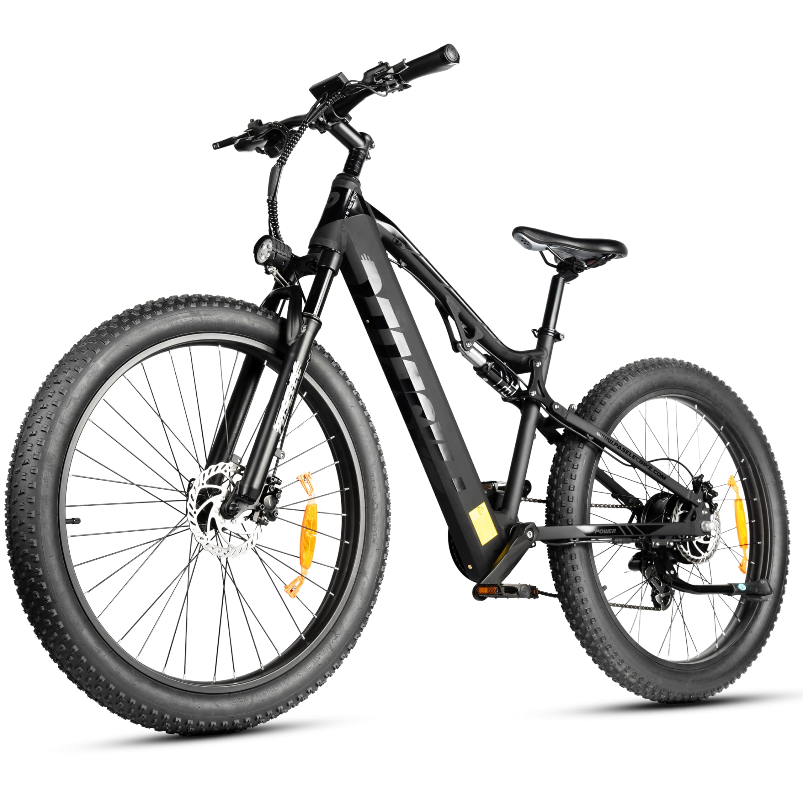 PASELEC Electric Bike for Adults, 1000W Peak Motor 768Wh Battery, Up to 70 Miles Range & 35MPH, 27.5''x3.0'' City Cruiser Ebike, 8-Speed Electric Bicycles with Dual Hydraulic Suspension Shock Absorber