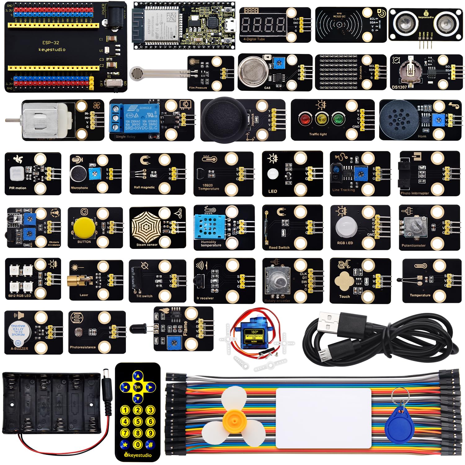 Snapklik.com : KEYESTUDIO 37 In 1 Sensor Modules Kit For Arduino ESP32 ...