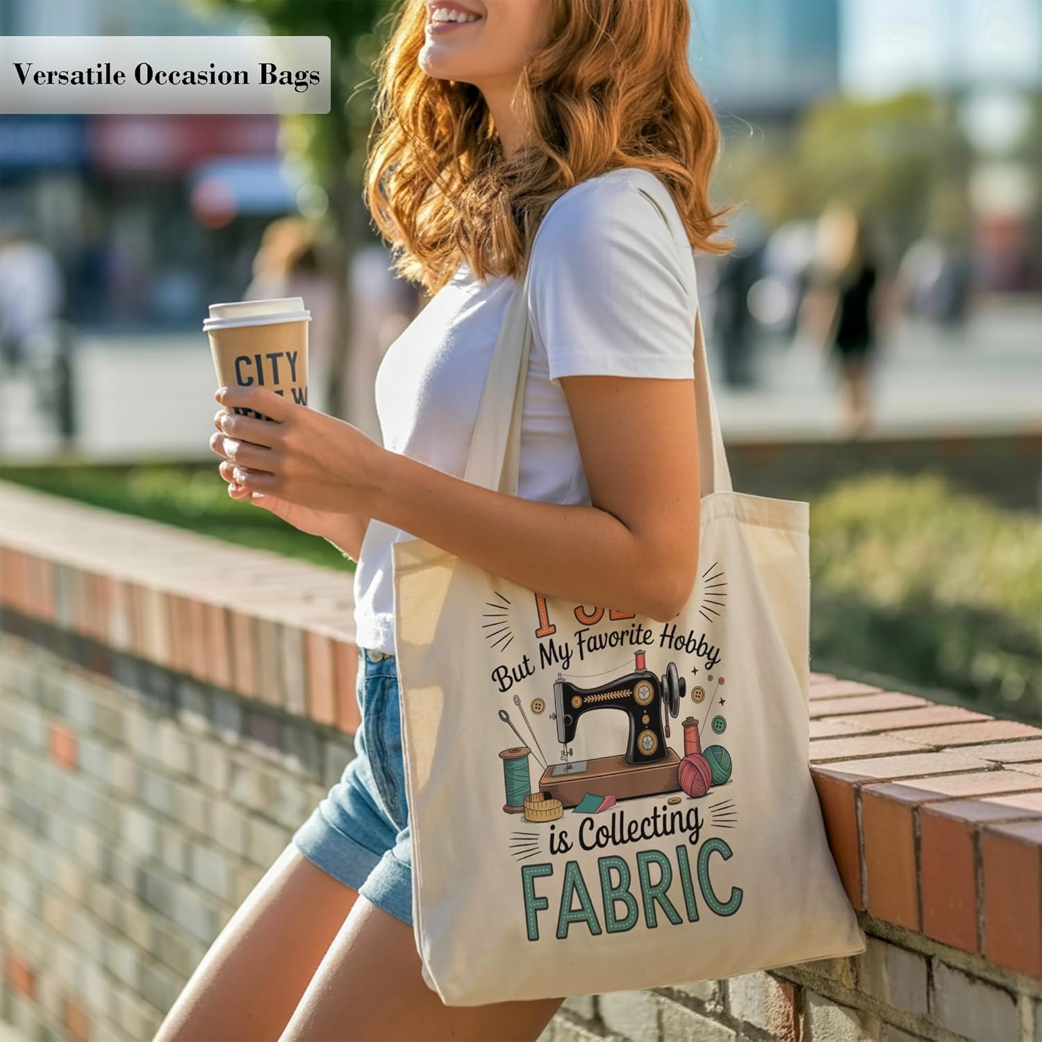 Aesthetic Canvas Tote Bag, Cute Reusable Bags for Women with Inner Pocket - Image 4