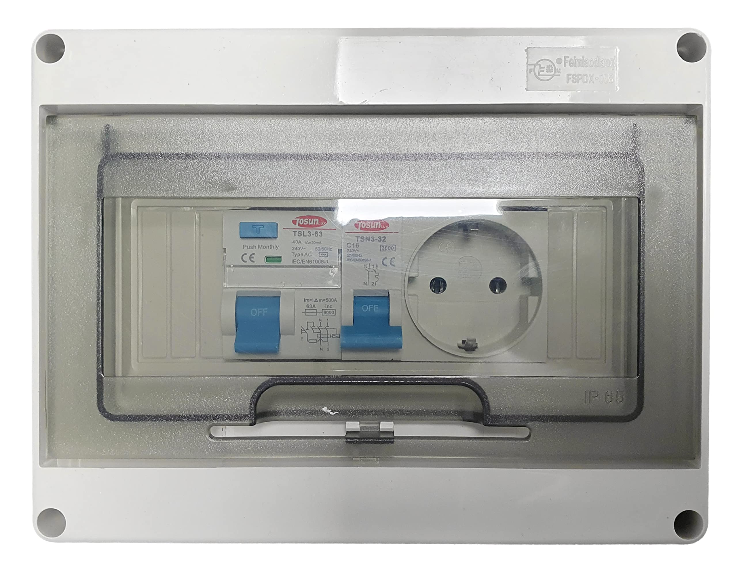 Enchufe Impermeable IP65 con Diferencial y Magnetotermico | 1 Enchufe