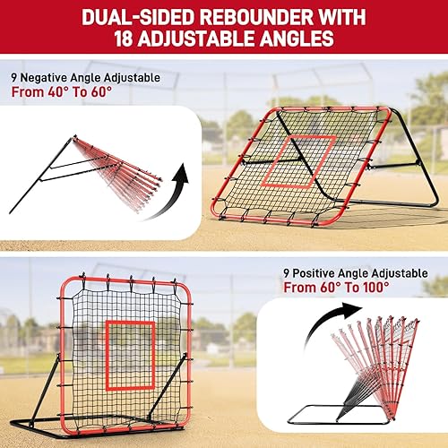 Miniatura 2 de Rebote de fútbol - Entrenador de rebote de 3.3 x 3.3 pies para fútbol, red de rebote ajustable en ángulo para pasar, disparar, ejercicios de