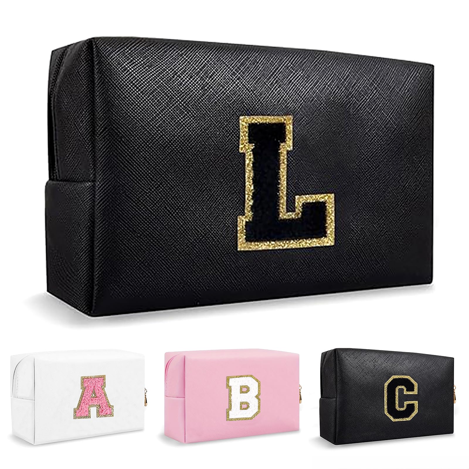 Bolsa de Maquillaje, Bolsa de Cosméticos Impermeable de Viaje, PU Cuero, Neceser de Baño, Bolsa De Aseo Y Almacenamiento para Mujer,Cosas Preppy para niñas Adolescentes (Letra A-Z) — view 204