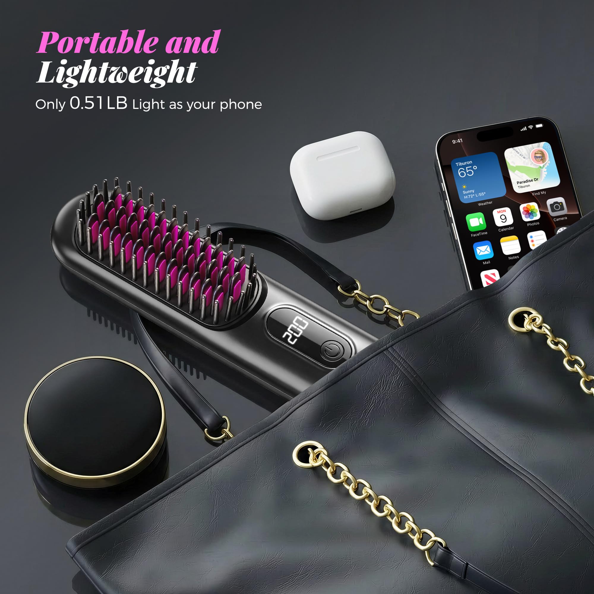 Go Brush Pro 2026, Cordless Hair Straightener Brush — view 5