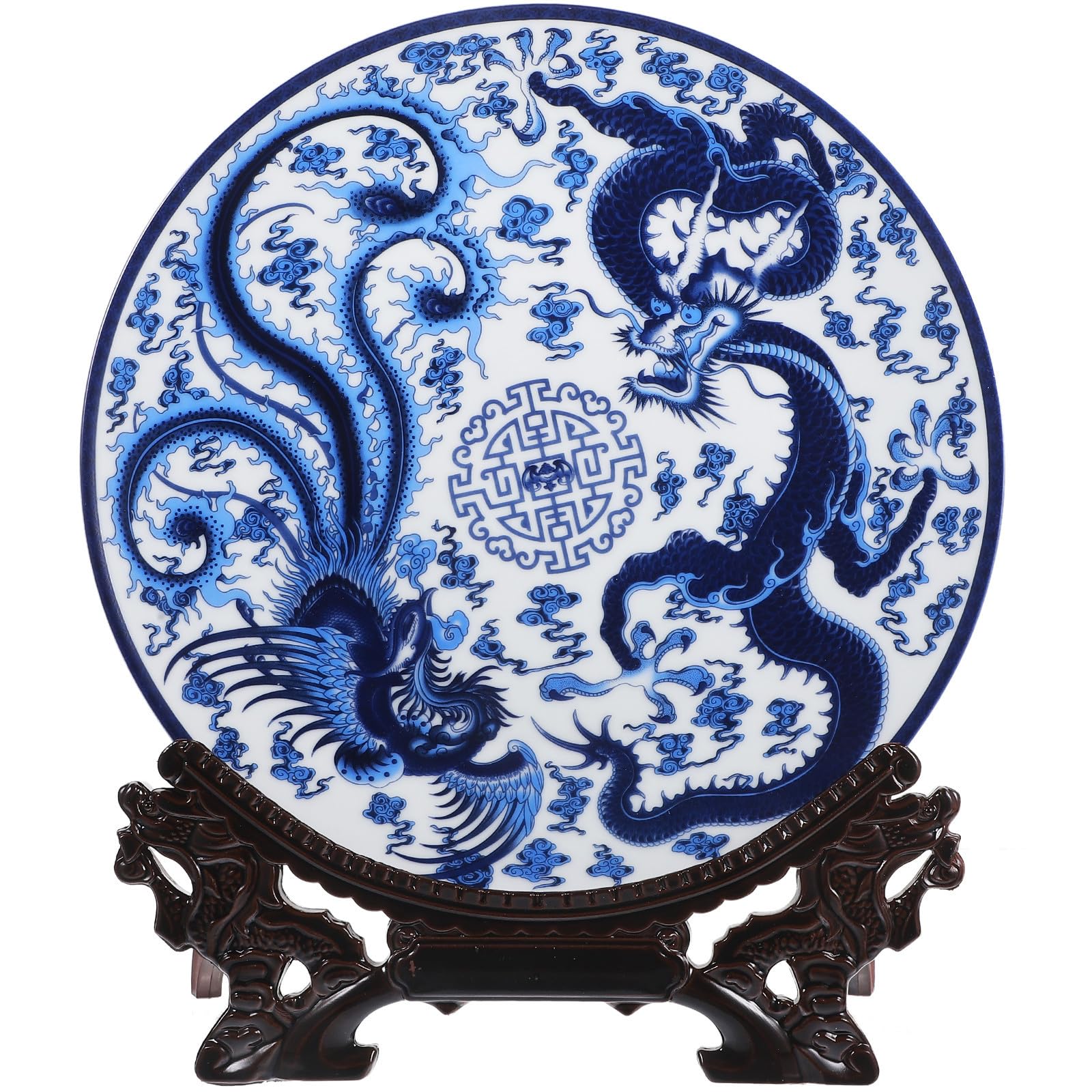 Platos decorativos de porcelana azul vajilla reuniones decoración pared