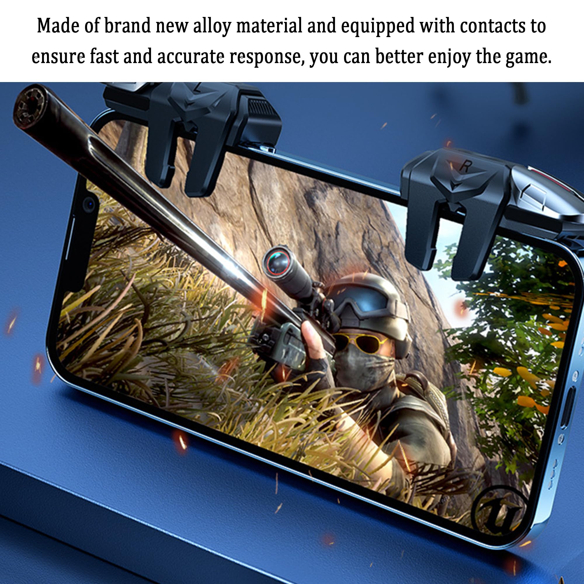 2 + 2 pezzi di controller mobile trigger per telefono cellulare trigger Touch Screen Sleeve Controller per cellulare Trigger 1 paio di scatto + 2 paia di ditali, trigger ergonomico –