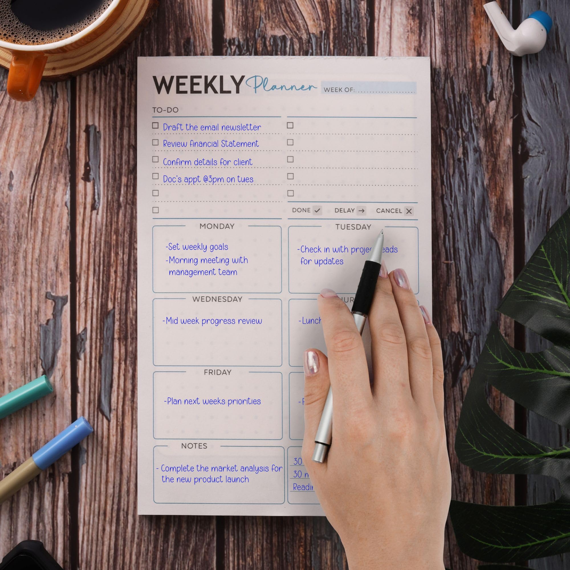 Weekly To Do List Notepad | Undated Weekly Planner with 50 Tear-Off Sheets | A5 Size | 90 GSM Paper | Habit Tracker & Task Organizer for Office, Home & School