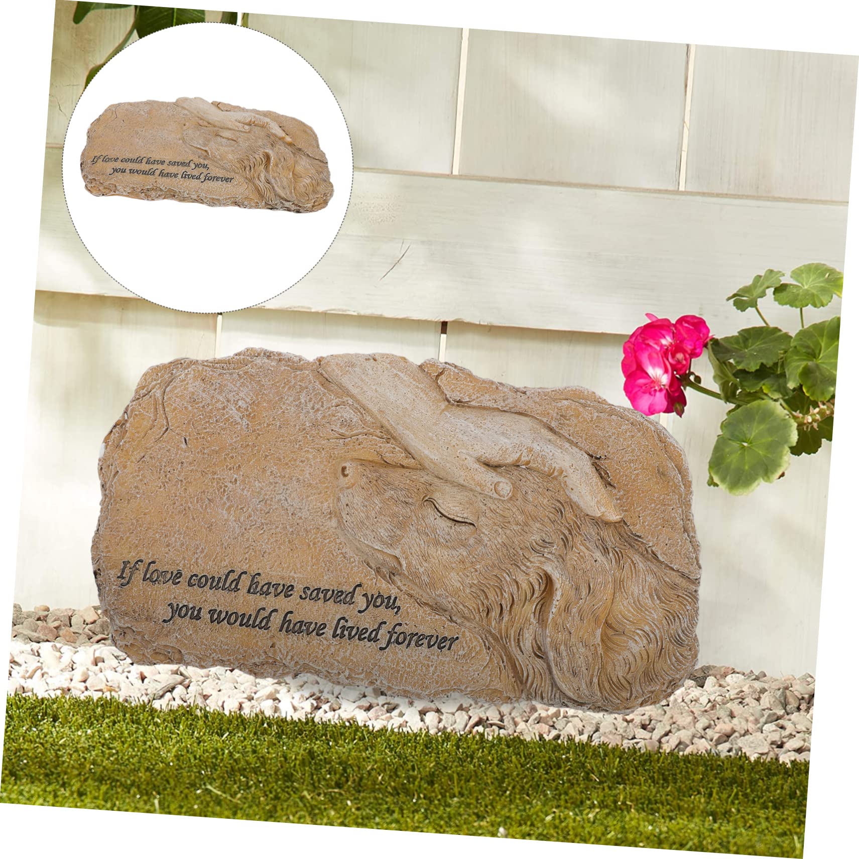 Toyvian 1pezzi Statua Commemorativa in Resina per Cani Scultura da Giardino Ornamento per Animali Domestici Statua di Cane da Esterno Ricordo Duraturo