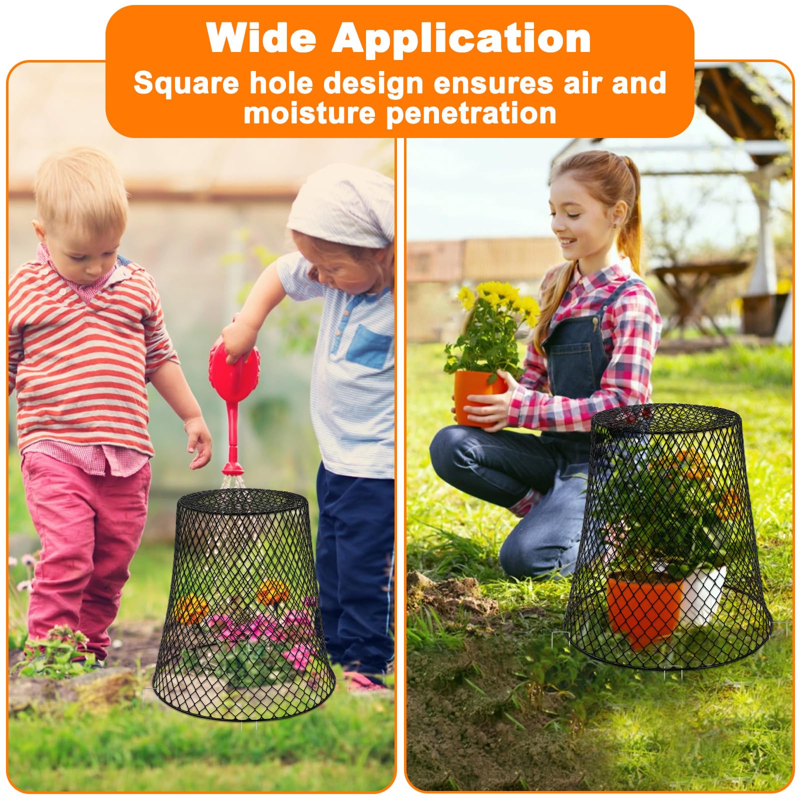 Cage de Plante en Forme de Cloche, Cloche de Jardin en Métal, 10 Housses de Protection pour Plantes en Fil de Fer de A vec 30 Piquets en Forme de U et 20 étiquettes